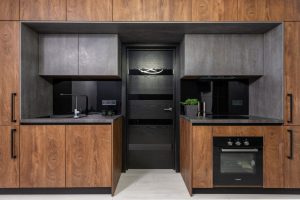 Kitchen cupboard wrapping gives outdated kitchens a fresh modern appearance